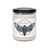 PigmentRebellion Logo Moth Scented Soy Candle, 9oz White - USA Supplied