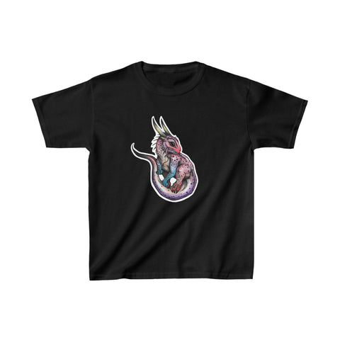 Maddie Baby Dragon Kids Heavy Cotton Black Tee - USA Supplied