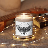 PigmentRebellion Logo Moth Scented Soy Candle, 9oz White - USA Supplied