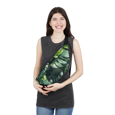 Monstera Leaves Large Fanny Pack - USA Supplied