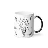 Deer Skull & Death's- head Hawkmoth Color Morphing Mug, 11oz - USA Supplied