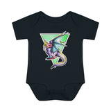 Mila Baby Dragon Infant Baby Rib Bodysuit Black - USA Supplied